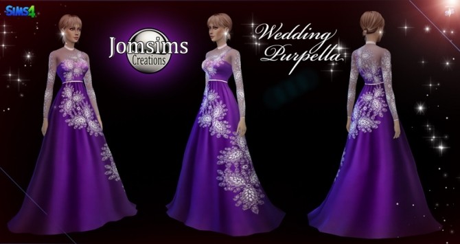 Sims 4 Purpella wedding dress at Jomsims Creations