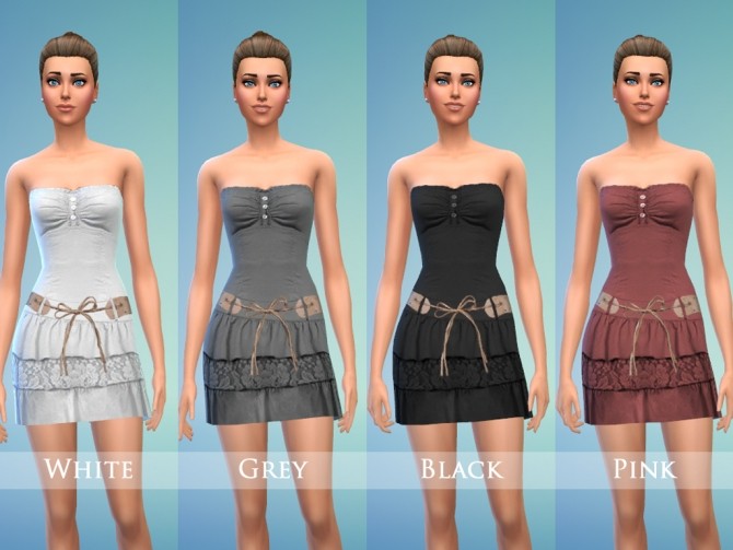 Sims 4 Mini Bandeau Dress Set by play jarus at Mod The Sims
