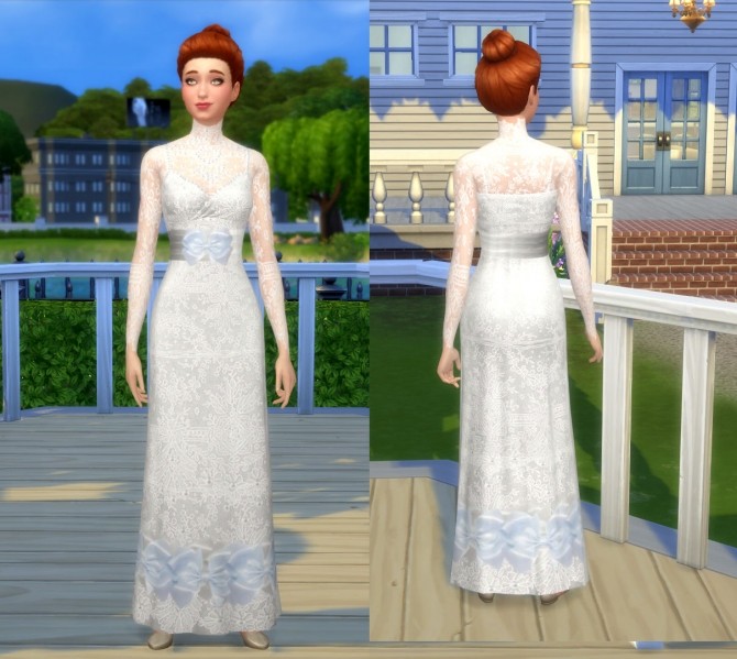 Sims 4 Isabellas Wedding Dress by Snowhaze at Mod The Sims