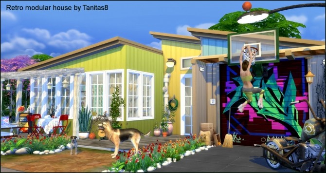 Sims 4 Retro modular house at Tanitas8 Sims