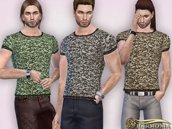 Eros Baroque Lace T-Shirt by Harmonia at TSR » Sims 4 Updates