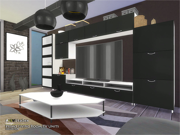 Sims 4 Primo Living Room TV Units by ArtVitalex at TSR