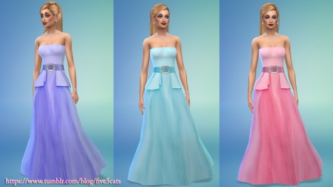 Sims 4 Tulle Dress at 5Cats