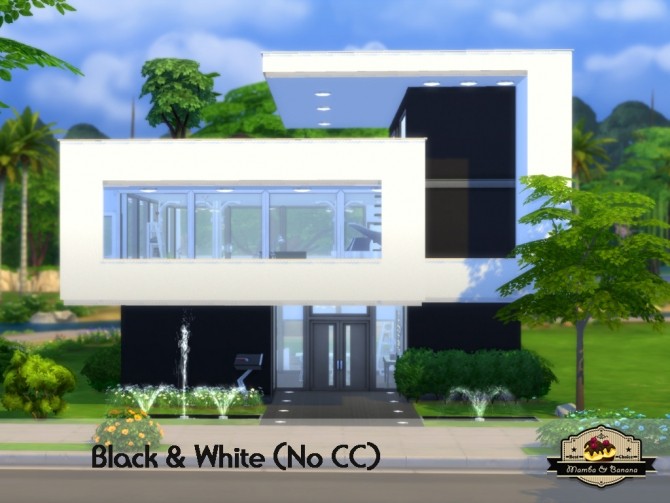 Sims 4 Black&White House by mamba black at Mod The Sims