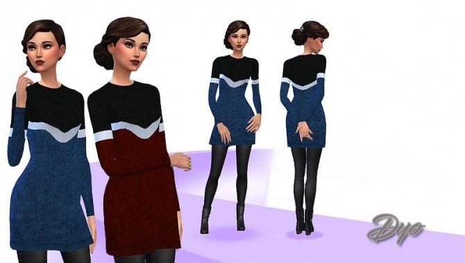 Sims 4 Sweater dress by Dyokabb at Les Sims4