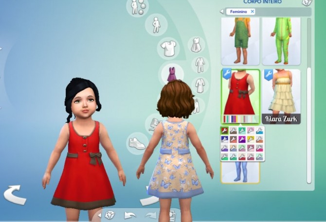 Sims 4 Dress Button Bow for Toddlers at My Stuff