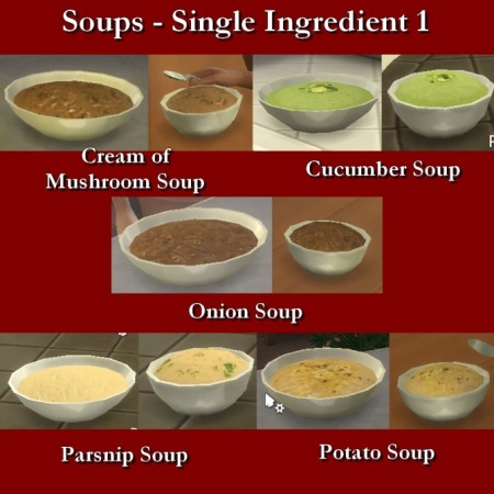Custom Food Soups Single Ingredient 1 by Leniad at Mod The Sims