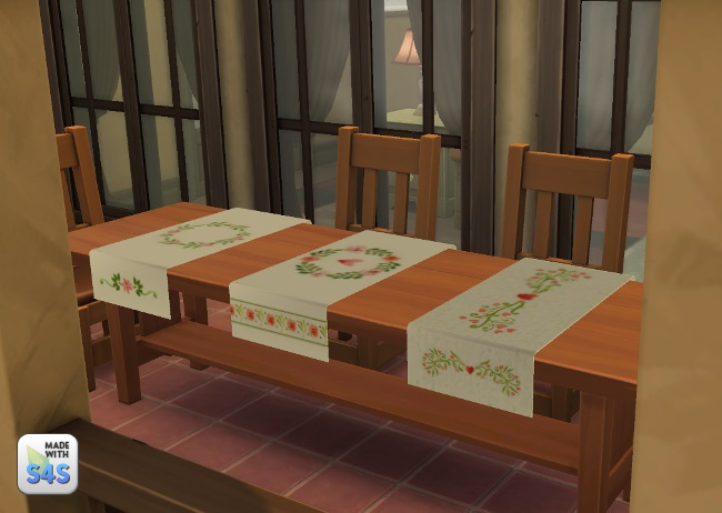 Sims 4 Table runners long & short by Avalanche at Sims Marktplatz