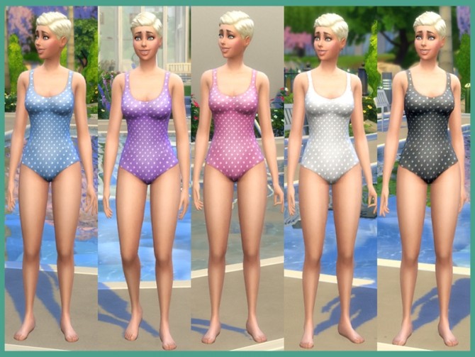 Sims 4 Dots Female Swimsuit Set by play jarus at Mod The Sims