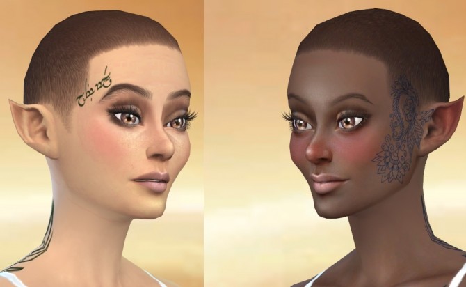 Sims 4 Elven full body tattoo by Velouriah at Mod The Sims
