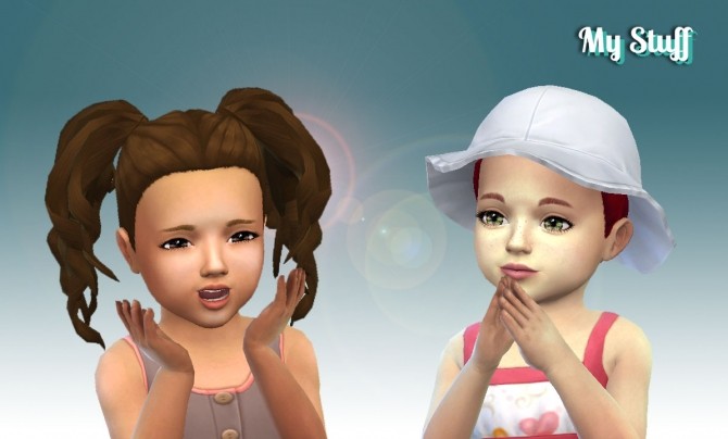 Sims 4 Curls Pigtails for Toddlers at My Stuff