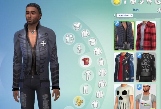 Sims 4 Jimi Hendrix Jacket Tuned Down by Velouriah at Mod The Sims
