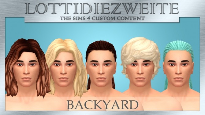 Sims 4 Backyard Stuff male hairs recoloured by lottidiezweite at SimsWorkshop