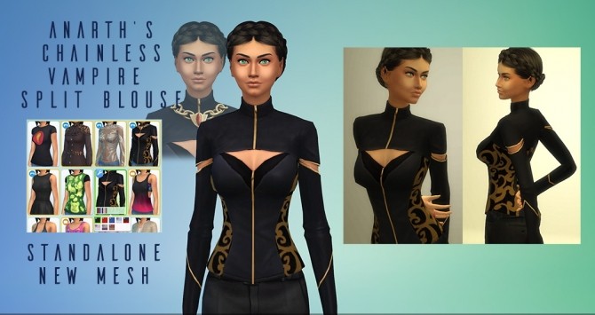 Sims 4 Vampire Top Without Chain by axelsrose at Mod The Sims