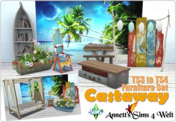Sims 4 TS3 to TS4 Castaway Set at Annett’s Sims 4 Welt