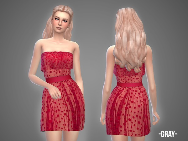 Sims 4 Gray dress by April at TSR