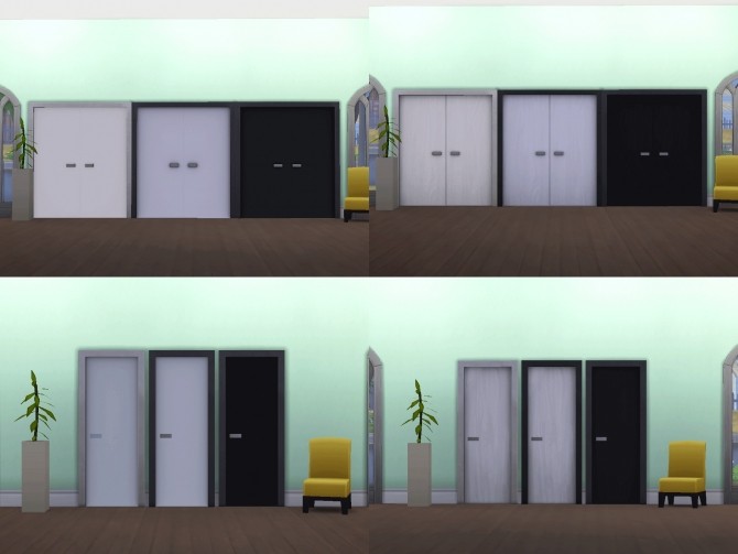 Sims 4 Modern White and Black Doors by simsessa at Mod The Sims