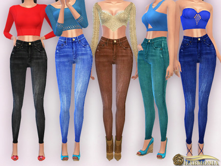 High-Waisted Skinny Jeans by Harmonia at TSR » Sims 4 Updates