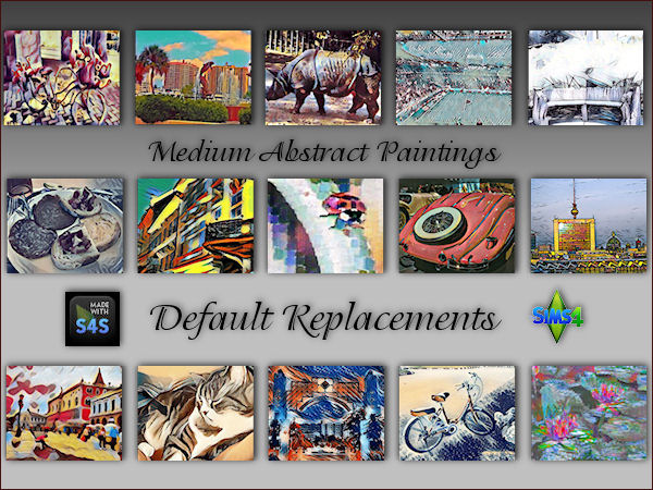 Sims 4 Easel paintings as Default Replacements by Mabra at Arte Della Vita