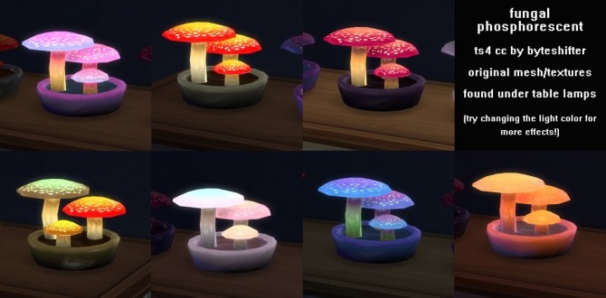 Sims 4 Funal Phosphorescent table lamps by byteshifter at Mod The Sims