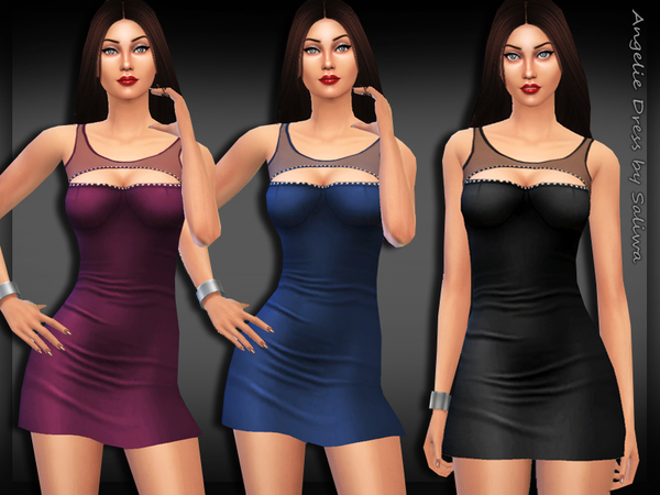 Sims 4 Angelie Dress by Saliwa at TSR