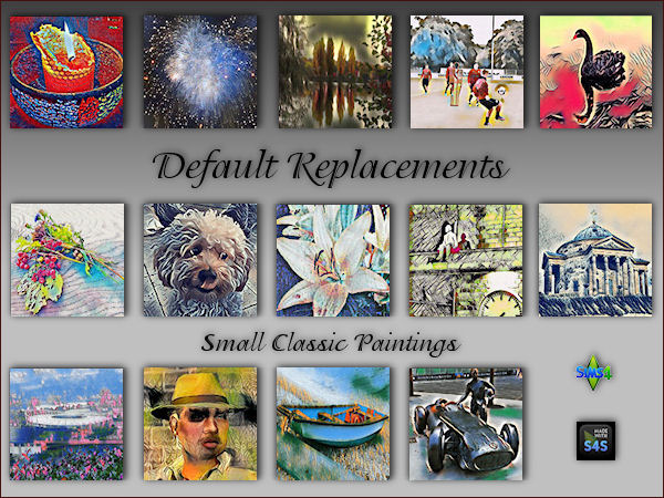 Sims 4 Easel paintings as Default Replacements by Mabra at Arte Della Vita