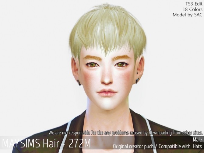 Sims 4 Hair 272M (Puchi) at May Sims