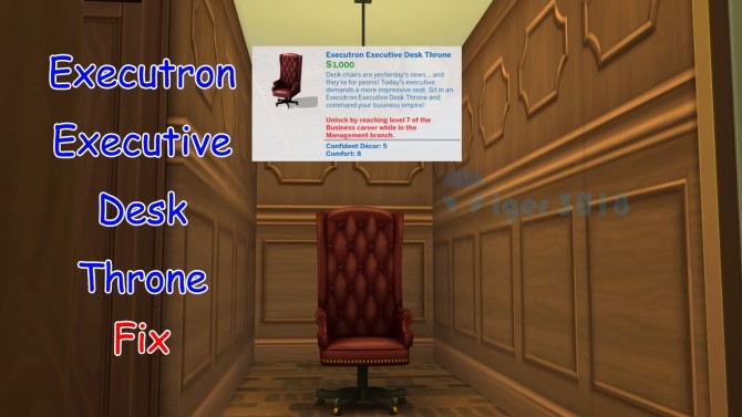 Sims 4 Executron Executive Desk Throne Fix by Tiger3018 at Mod The Sims