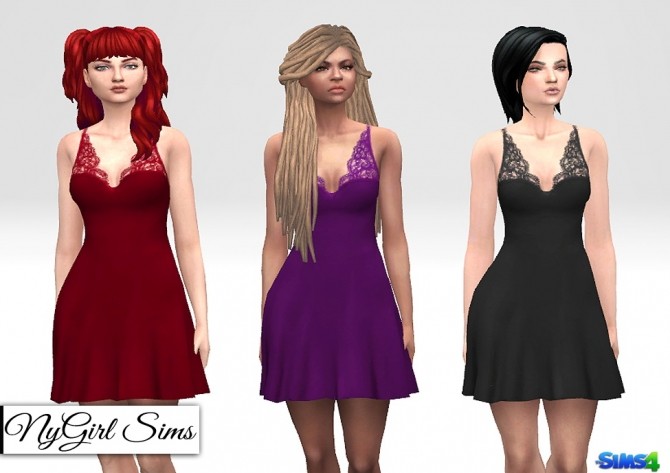 Sims 4 Lace Accent Tank Dress at NyGirl Sims