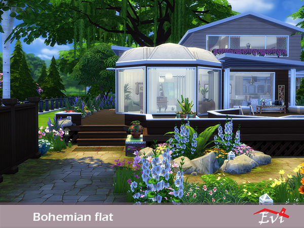 Sims 4 Bohemian Flat by Evi at TSR