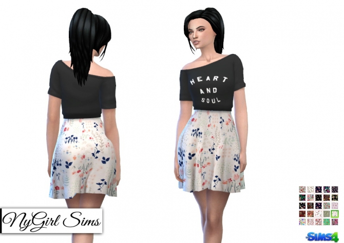 Heart and Soul Floral Dress at NyGirl Sims » Sims 4 Updates