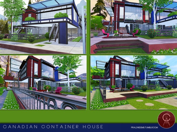 Sims 4 Canadian Container House by Pralinesims at TSR