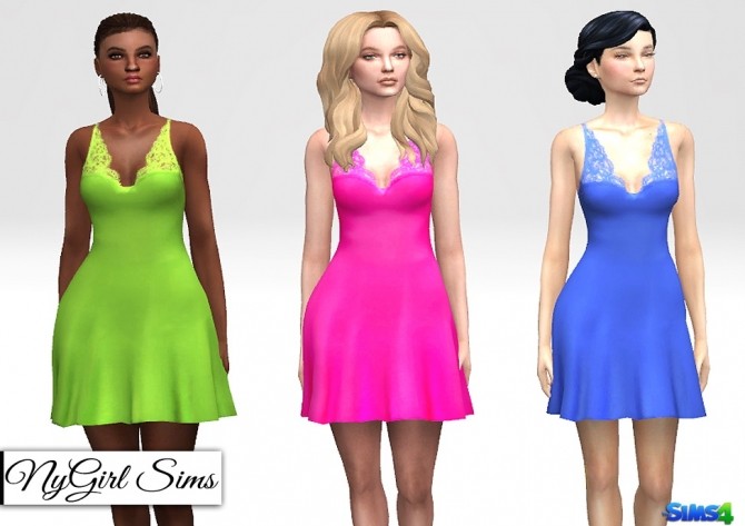 Lace Accent Tank Dress at NyGirl Sims » Sims 4 Updates