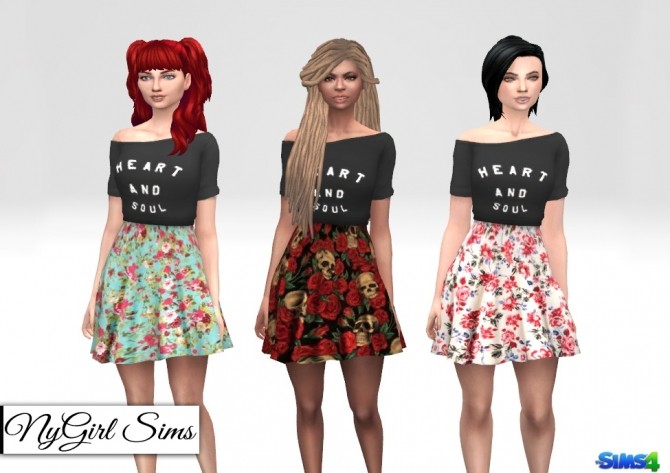 Sims 4 Heart and Soul Floral Dress at NyGirl Sims