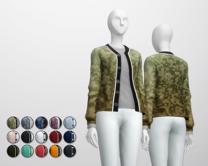 Basic wool cardigan with t-shirt F at Rusty Nail » Sims 4 Updates