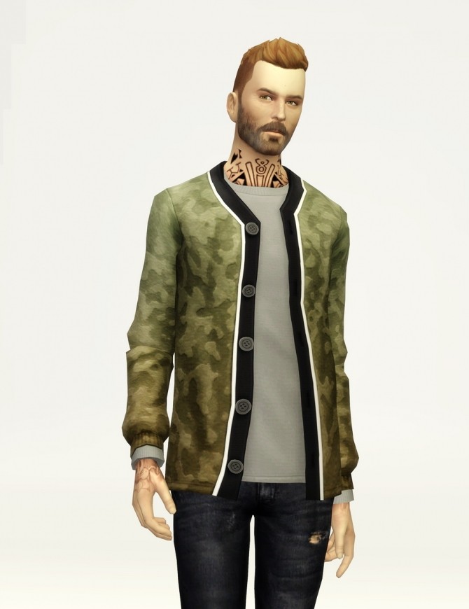 Sims 4 Basic wool cardigan with t shirt M at Rusty Nail