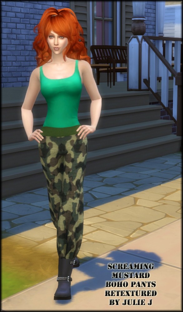Sims 4 ScreamingMustard’s Boho Pants Retextured at Julietoon – Julie J