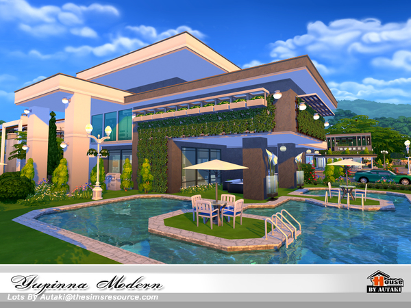 Sims 4 Yupinna Modern house by autaki at TSR