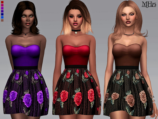 Sims 4 S4 Amore Sparkle Dress by Margeh 75 at TSR
