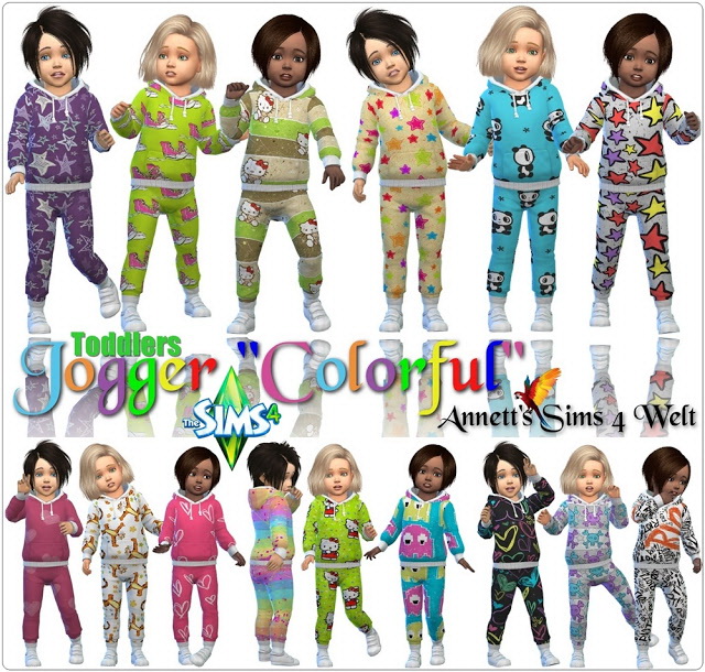 Sims 4 Toddlers Jogger Colorful at Annett’s Sims 4 Welt