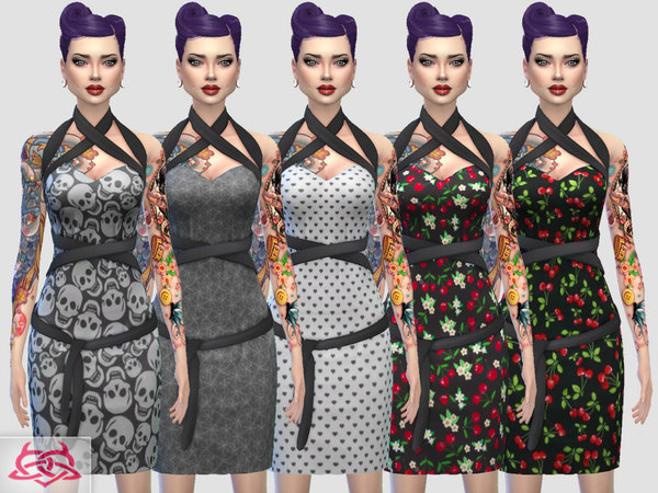 Sims 4 Mozzy dress RECOLOR 2 by Colores Urbanos at TSR