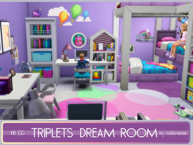 Sims 4 Triplets Dream Room by Waterwoman at Akisima