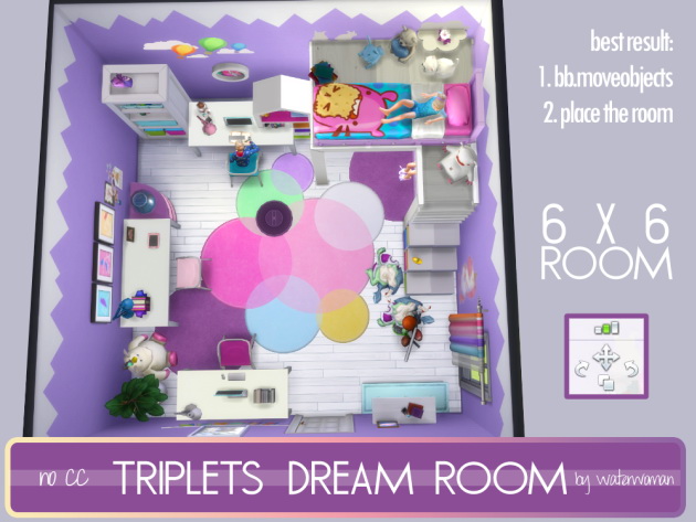 Sims 4 Triplets Dream Room by Waterwoman at Akisima