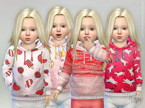 Sims 4 Hoodie for Toddler Girls P02 by lillka at TSR