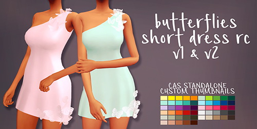 Sims 4 Butterflies Short Dress RC by Sympxls at SimsWorkshop
