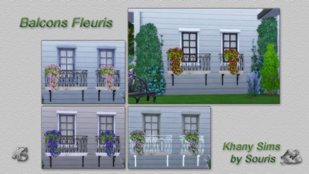 Balconies with flowers by Souris at Khany Sims