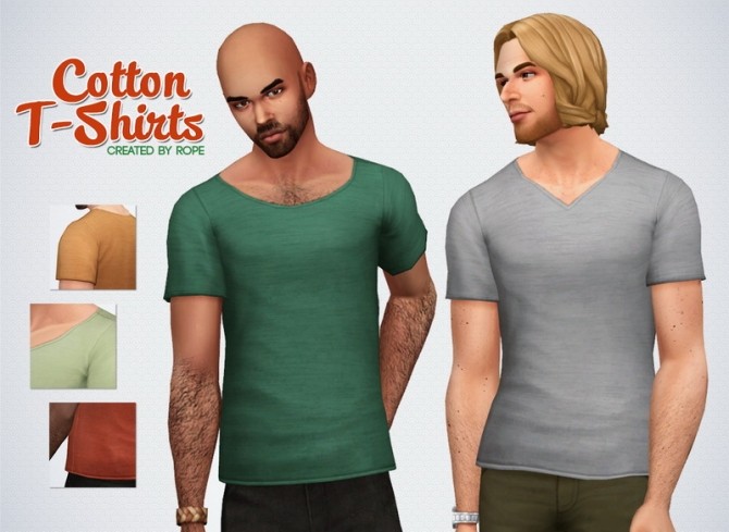 Sims 4 Cotton t shirts by Rope at Simsontherope