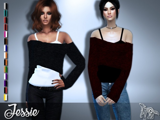 Sims 4 JESSIE PULL & TOP (2 IN 1) at Blue8white