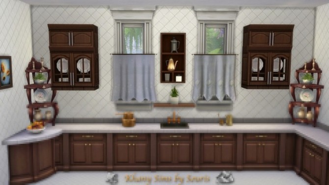 Sims 4 Cafe curtains by Souris at Khany Sims