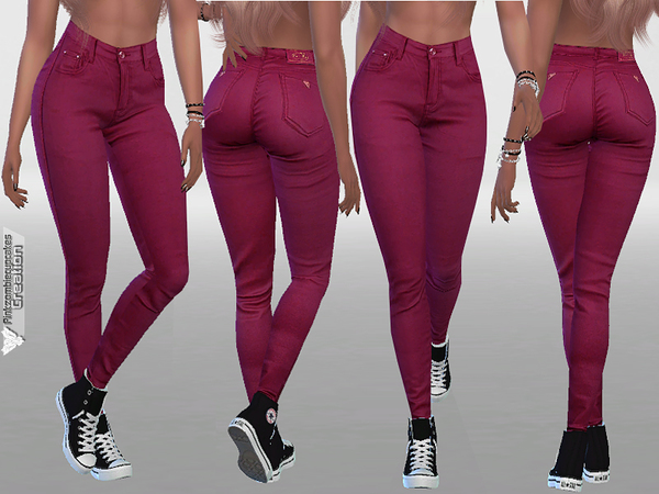 Sims 4 Chocolate Denim Jeans by Pinkzombiecupcakes at TSR